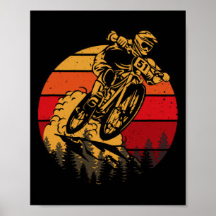 Mountain Bike Down Hill Mtb Biking Biker Motorcycl Poster