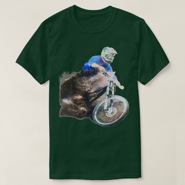 Mountain Bike Down Hill Racer Mud splatter  T-Shirt (Design Front)