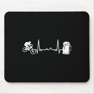 Mountain Bike Downhill - Heartbeat Ekg Bicycle Bik Mouse Pad