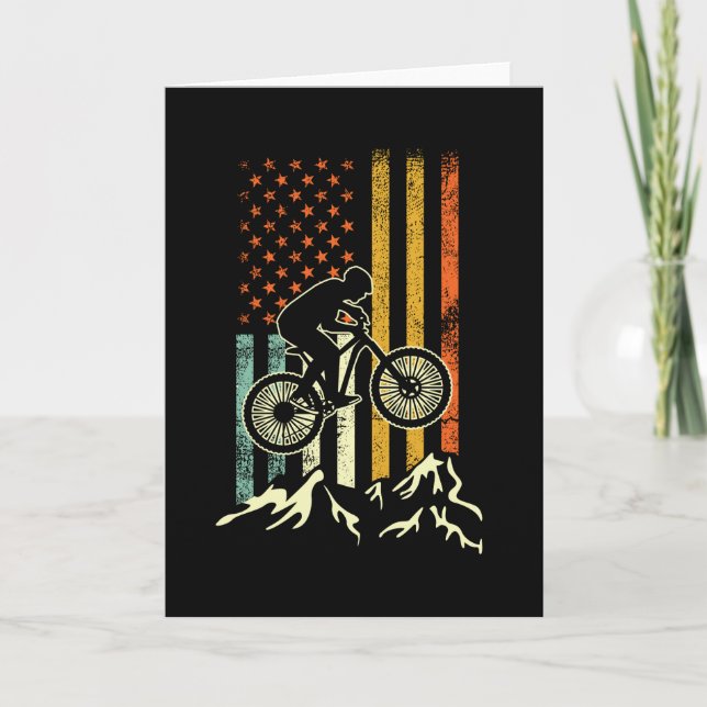 Mountain Bike Downhill Retro Card (Front)