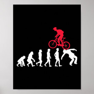 Mountain Bike Evolution Mtb Crash Biker Cyclist Poster