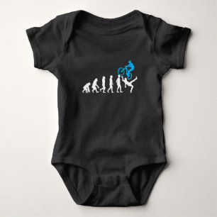 Mountain Bike Evolution MTB  Cyclist Funny Biker Baby Bodysuit