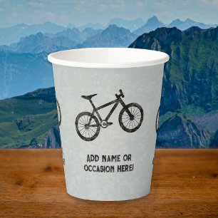 Mountain Bike for sporty guys industrial look male Paper Cups
