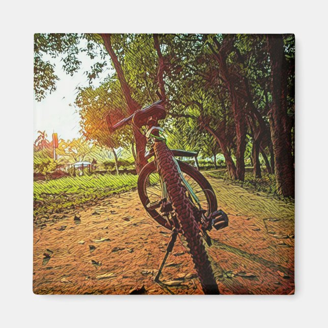 mountain bike gifts magnet (Front)