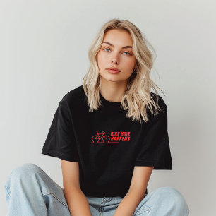 Mountain Bike Girl Irony red black Tri-Blend Shirt