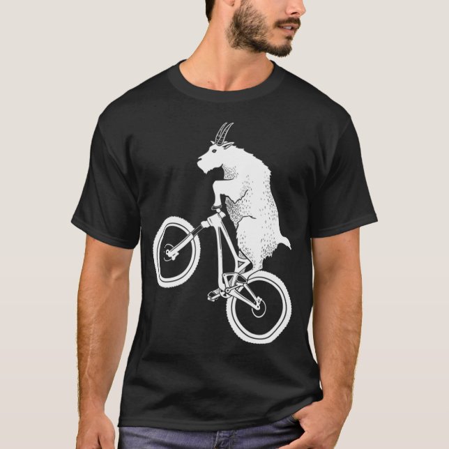 Mountain Bike Goat Funny Bicycle Day For Goat Love T-Shirt (Front)