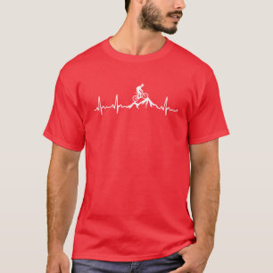 Mountain Bike Heartbeat Funny MTB Dirt Bike retro  T-Shirt