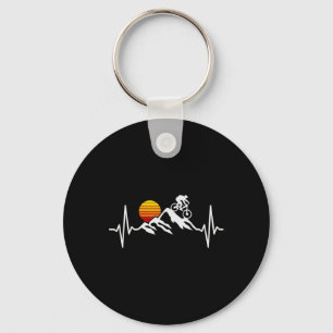 Mountain Bike Heartbeat Mtb Biking Cycling Bike Ri Key Ring