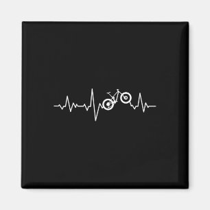 Mountain Bike Heartbeat T Shirt Mtb Biking Gift Magnet