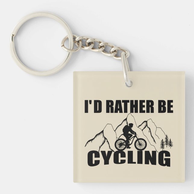 Mountain Bike Humour - Funny Cycling Key Ring (Front)