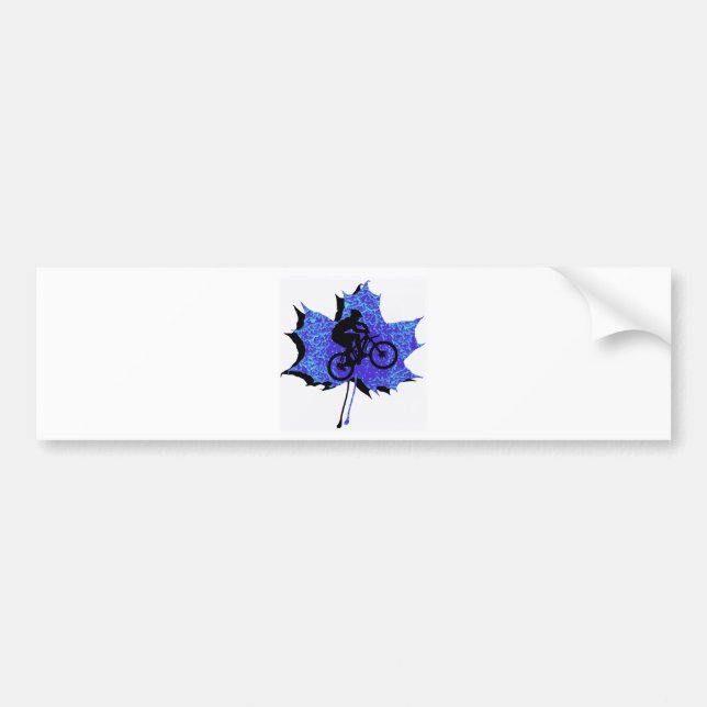 MOUNTAIN BIKE LEAF BUMPER STICKER (Front)