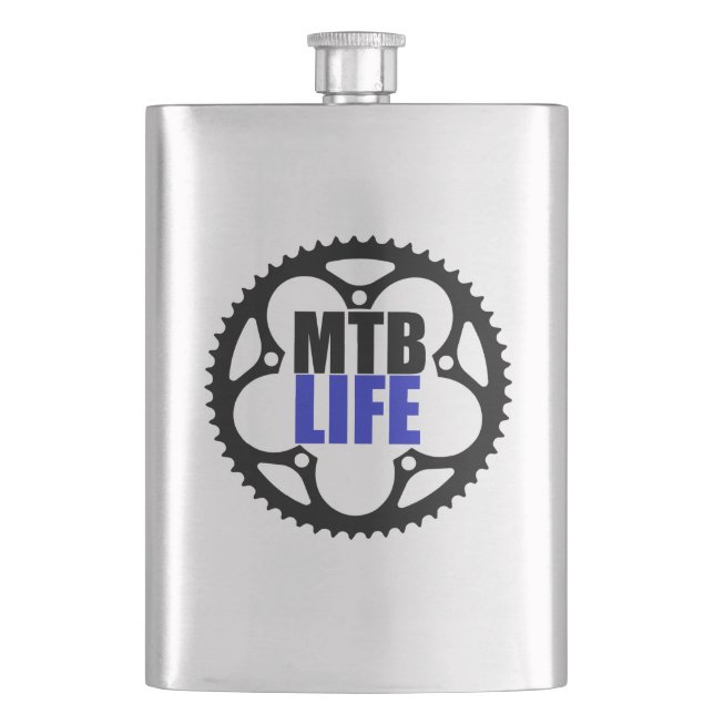 Mountain Bike Life Hip Flask (Front)
