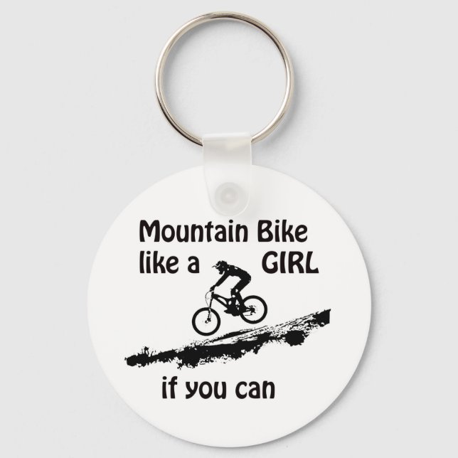Mountain bike like a girl key ring (Front)