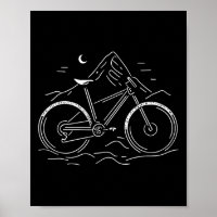 Mountain Bike Line Art Bicycle Biking Cycling Bike