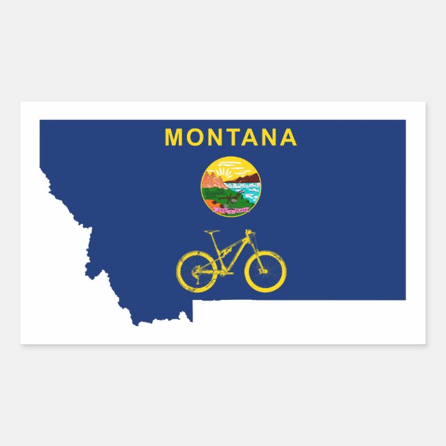 Mountain Bike Montana Rectangular Sticker (Front)