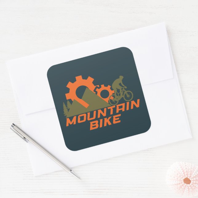 Mountain bike mountainbike square sticker (Envelope)