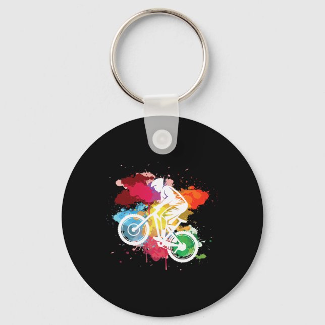 Mountain Bike Mtb Biking Gift  Key Ring (Front)