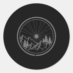 Mountain Bike Mtb Cycling Downhill Biking Biker Gi Classic Round Sticker