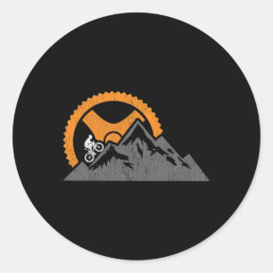 Mountain Bike Mtb Downhill Biking Classic Round Sticker