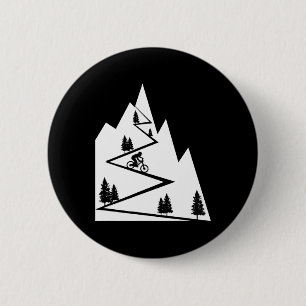 Mountain Bike - Mtb Downhill Biking Cycling Biker 6 Cm Round Badge