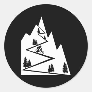 Mountain Bike - Mtb Downhill Biking Cycling Biker Classic Round Sticker