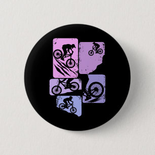 Mountain Bike Mtb Downhill Biking Cycling Biker Wo 6 Cm Round Badge