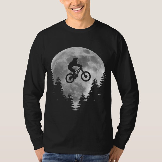 Mountain Bike - MTB Moon Downhill Biking Gift T-Shirt (Front)