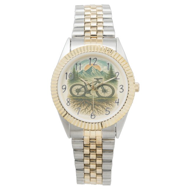 Mountain Bike Nature Adventure Art Watch (Front)