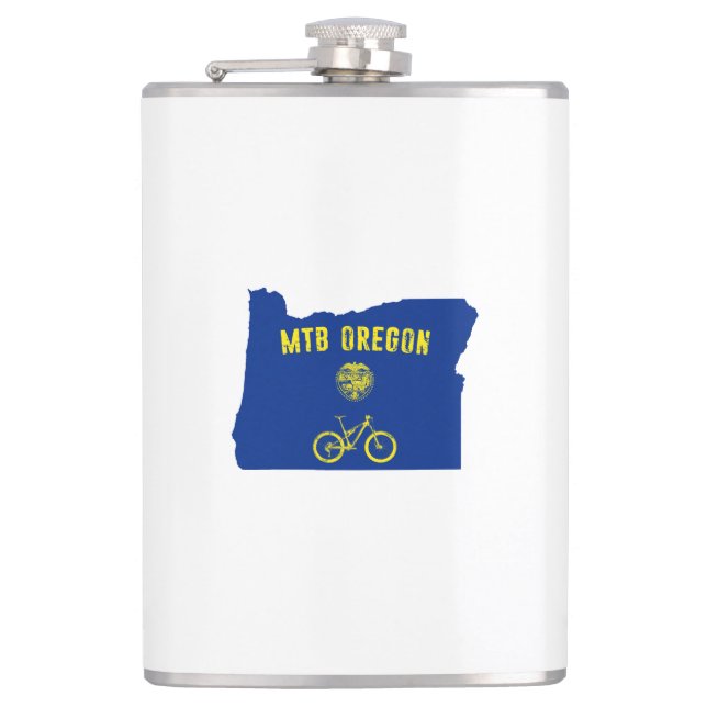 Mountain Bike Oregon Hip Flask (Front)