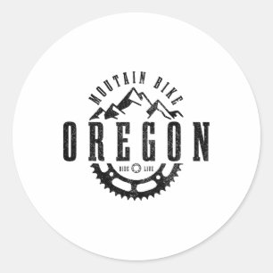 Mountain Bike Oregon Mtb Downhill Biking Vintage B Classic Round Sticker