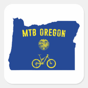 Mountain Bike Oregon Square Sticker