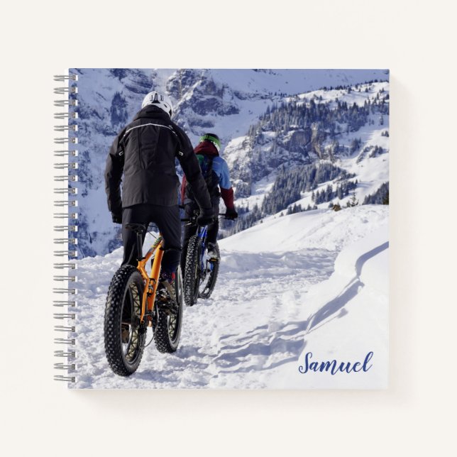 Mountain Bike Personalised Spiral Notebook (Front)