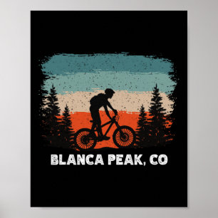 Mountain Bike Retro Sunset Vintage Blanca Peak, Co Poster
