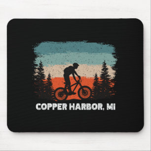Mountain Bike Retro Sunset Vintage Copper Harbor,  Mouse Pad