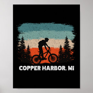 Mountain Bike Retro Sunset Vintage Copper Harbor, Poster