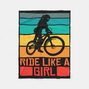 Mountain Bike Ride Like A Girl Mtb Mountainbike Bi Fleece Blanket