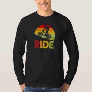 Mountain Bike Ride Retro Sunset T-Shirt