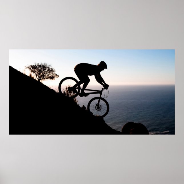 Mountain Bike Rider. Lions Head, Cape Town Poster (Front)