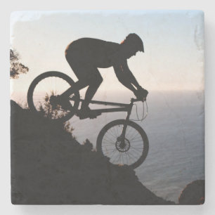 Mountain Bike Rider. Lions Head, Cape Town Stone Coaster