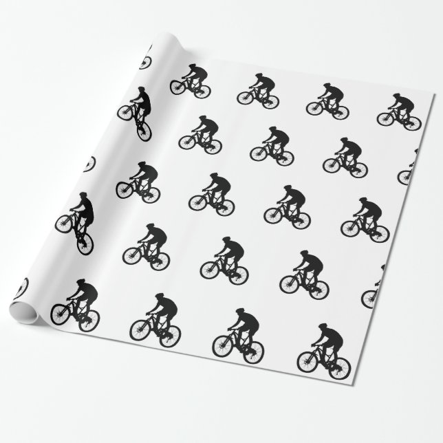 Mountain bike silhouette - Choose background color Wrapping Paper (Unrolled)