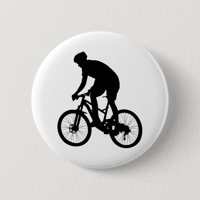 Mountain bike silhouette - Choose background colou 6 Cm Round Badge (Front)