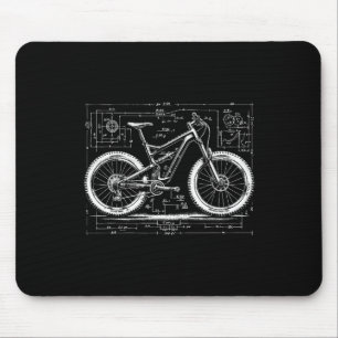 Mountain Bike Technical Drawing For Downhill Mtb N Mouse Pad