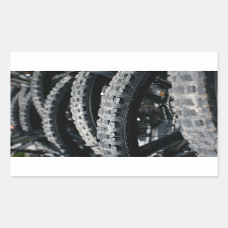 Mountain bike tires rectangular sticker