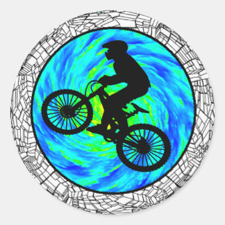 MOUNTAIN BIKE TRACKED CLASSIC ROUND STICKER