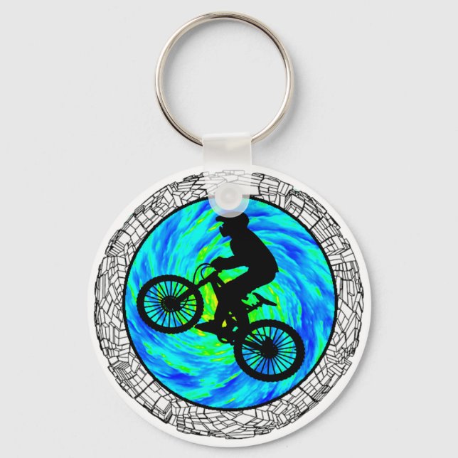 MOUNTAIN BIKE TRACKED KEY RING (Front)
