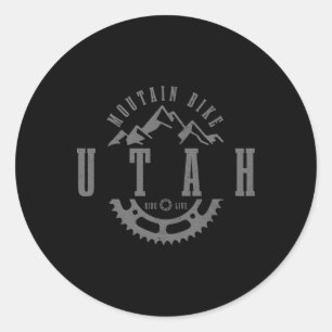 Mountain Bike Utah Moab Mtb Downhill Biking Vintag Classic Round Sticker
