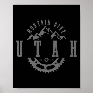 Mountain Bike Utah Moab Mtb Downhill Biking Vintag Poster