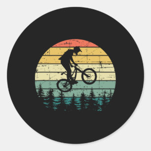 Mountain Bike - Vintage Downhill Biking - Mtb Ridi Classic Round Sticker