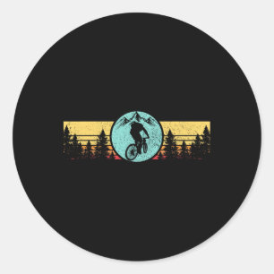 Mountain Bike Vintage Retro Mtb Biking Cycling Nat Classic Round Sticker