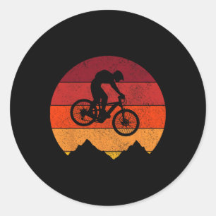 Mountain Bike Vintage Retro Mtb Downhill Biking Bi Classic Round Sticker